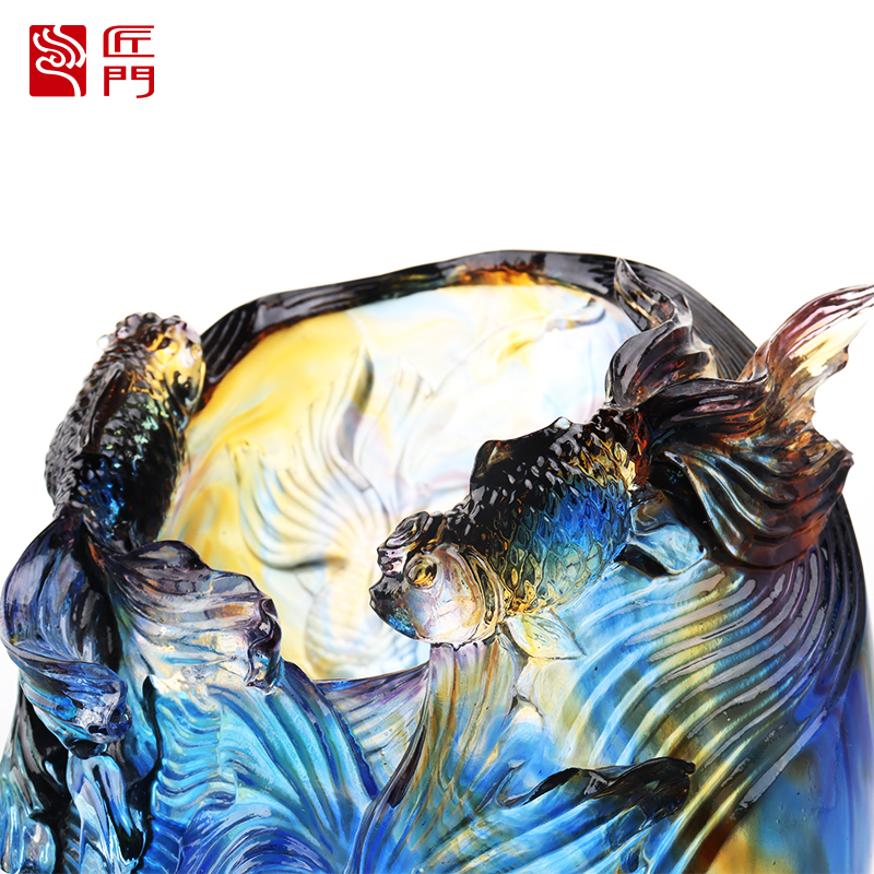 Vază de sticlă: aranjament floral pentru sufragerie luxoasă și sofisticată din sticlă de cristal Suport de flori conservat artistic pentru masă Ornament decorativ „Adăugarea de flori la brocart”