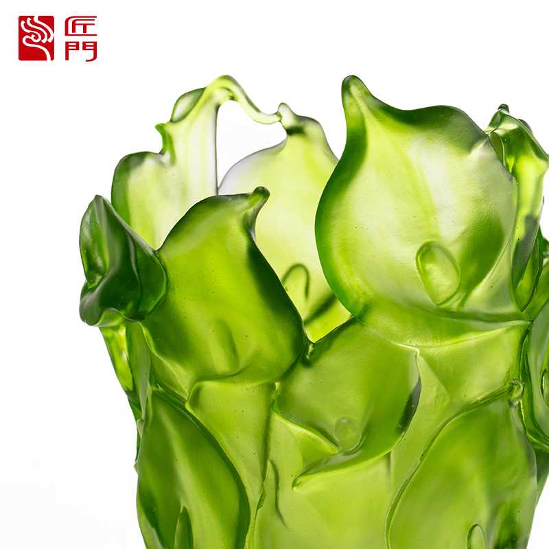 Vază din sticlă turnată cu ceară pentru sufragerie aranjamente florale din sticlă de cristal Suport de flori conservat artistic Masa de sufragerie de acasă Ornament decorativ Vasă de crin