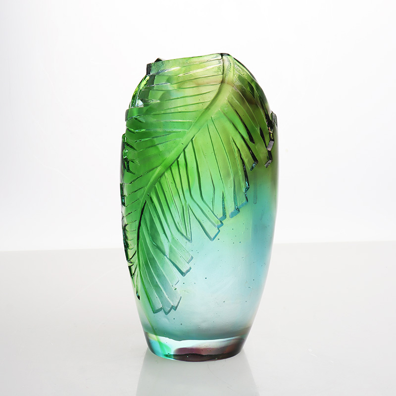 Vază de sticlă pentru living Aranjament floral Vază artistică din sticlă de cristal Decor pentru casa Ornament pentru masă „Armonia”