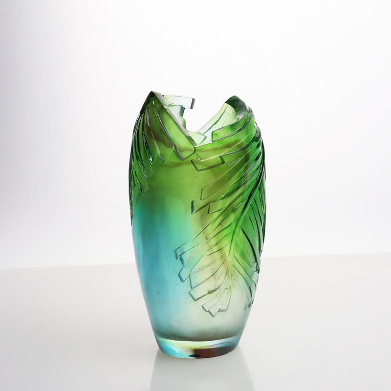 Vază de sticlă pentru living Aranjament floral Vază artistică din sticlă de cristal Decor pentru casa Ornament pentru masă „Armonia”