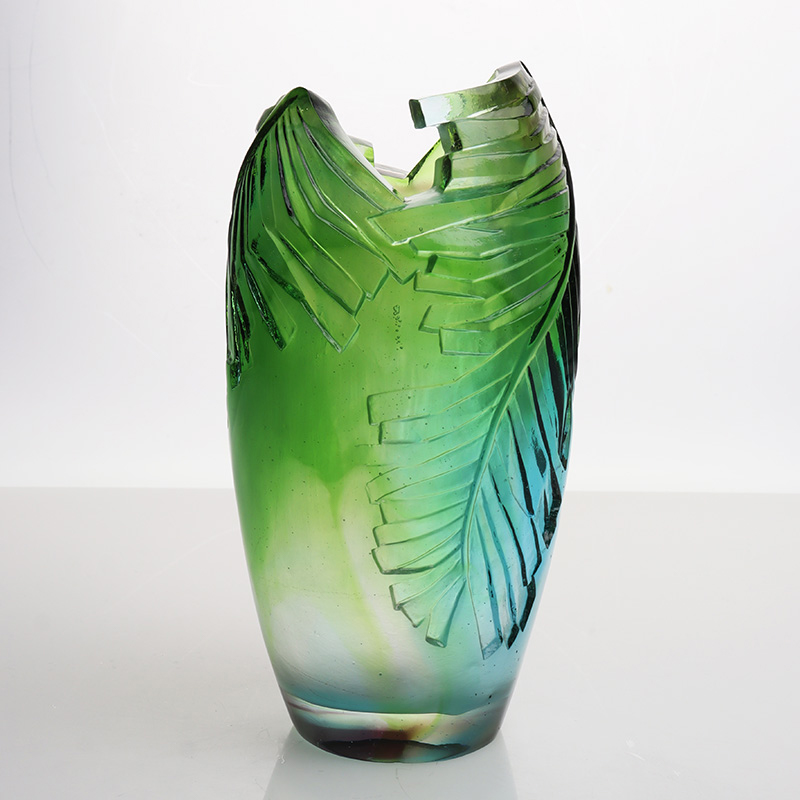 Vază de sticlă pentru living Aranjament floral Vază artistică din sticlă de cristal Decor pentru casa Ornament pentru masă „Armonia”