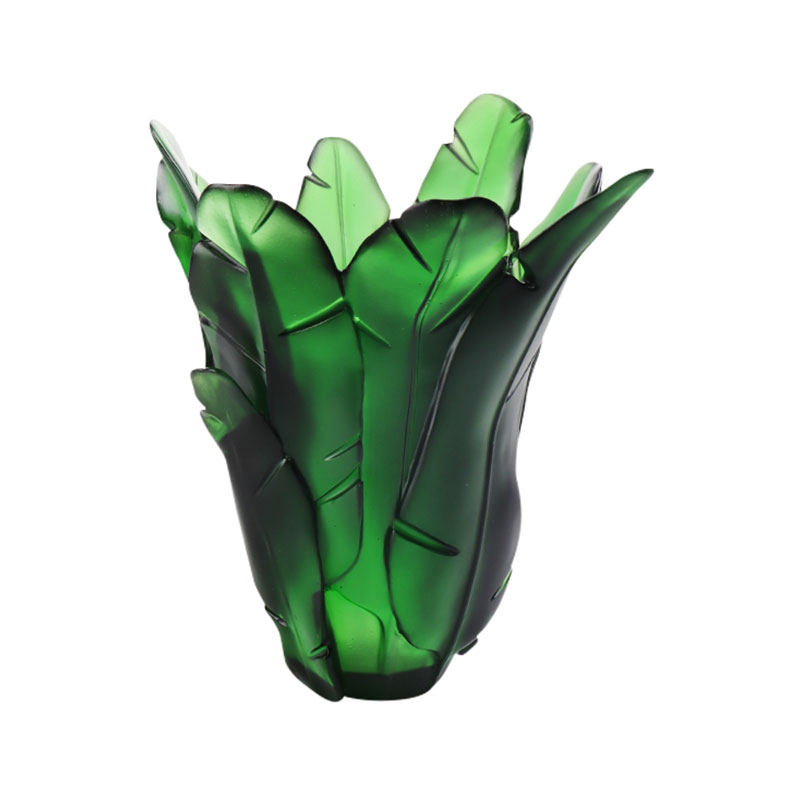 Decorație Casa Verde Frunze De Banan Vasă De Sticlă