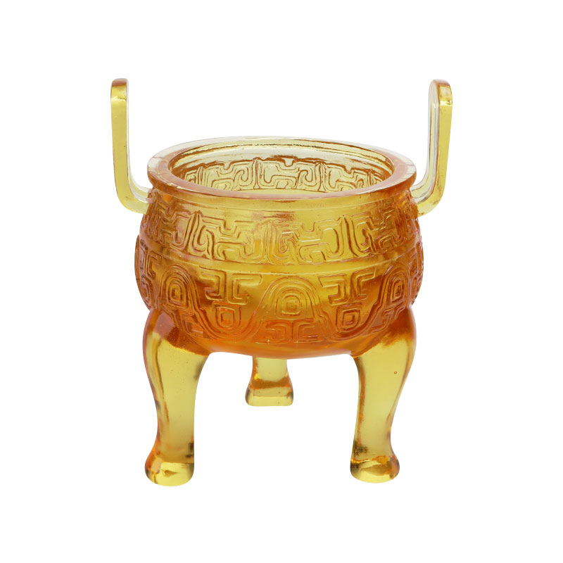 Ornamente de trepied glazurat de culoare aurie