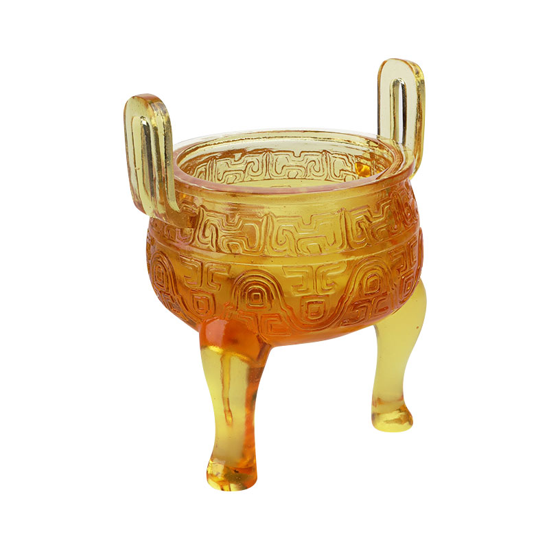 Ornamente de trepied glazurat de culoare aurie