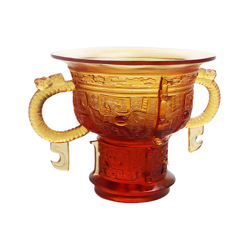 Trepied chinezesc cu mâner cu urechi de dragon și model cu spini