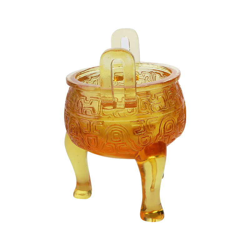 Ornamente de trepied glazurat de culoare aurie