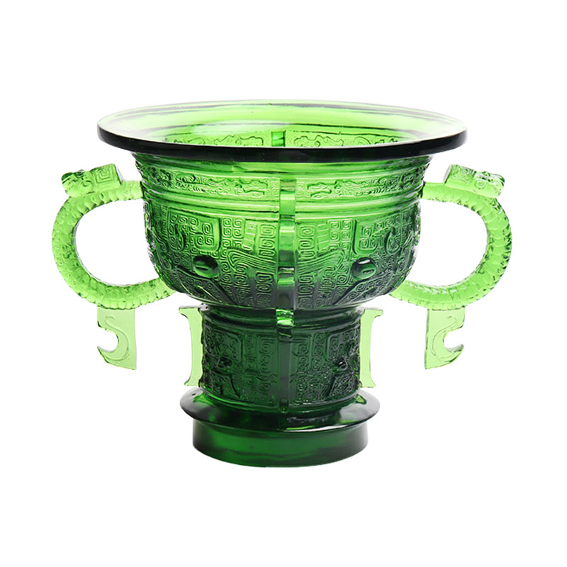 Trepied chinezesc cu mâner cu urechi de dragon și model cu spini