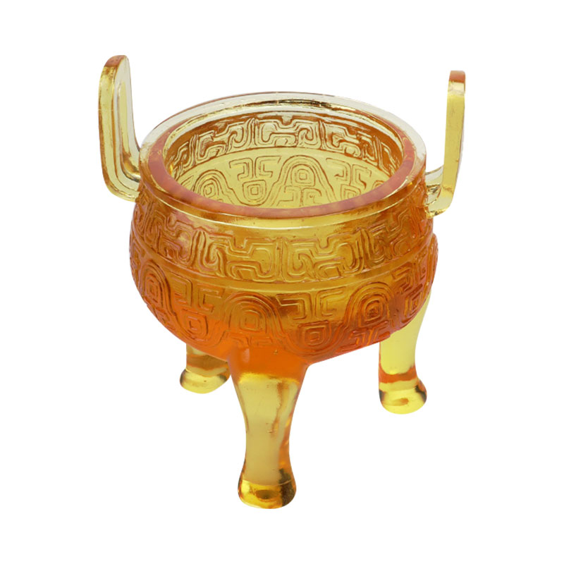 Ornamente de trepied glazurat de culoare aurie