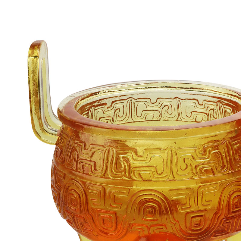 Ornamente de trepied glazurat de culoare aurie