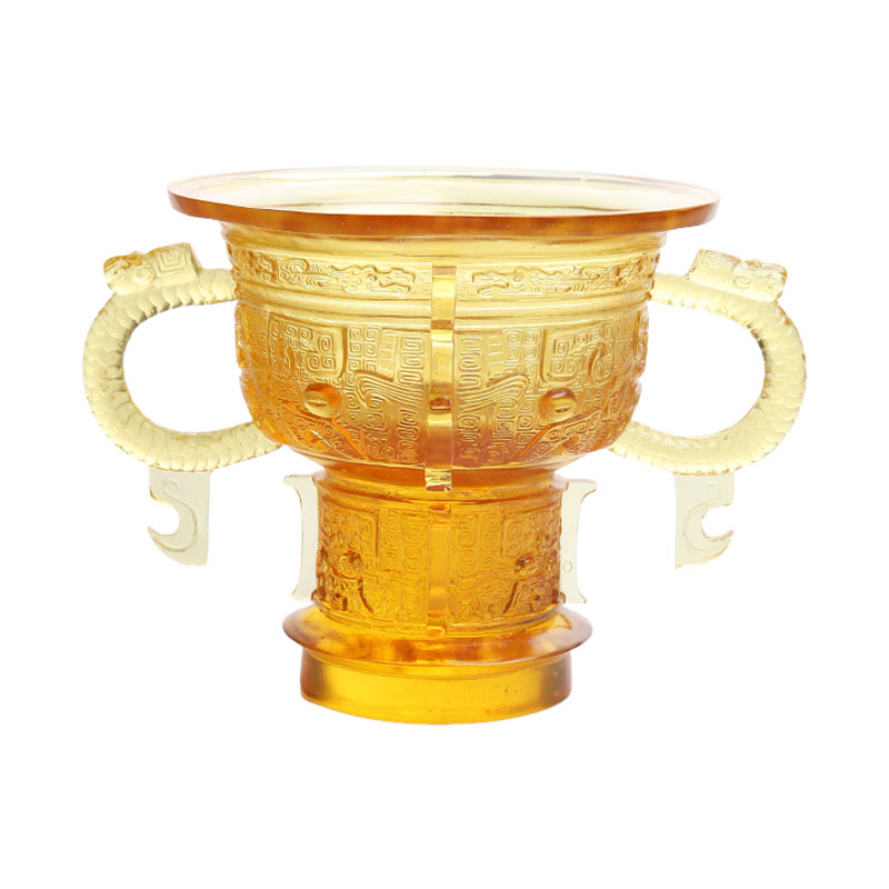 Trepied chinezesc cu mâner cu urechi de dragon și model cu spini