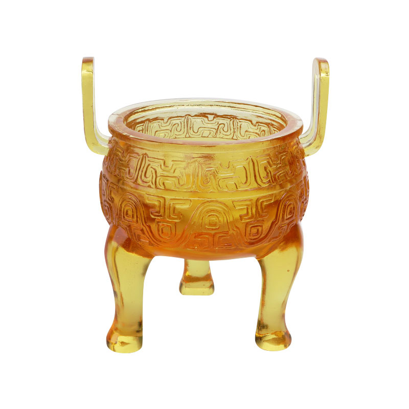 Ornamente de trepied glazurat de culoare aurie