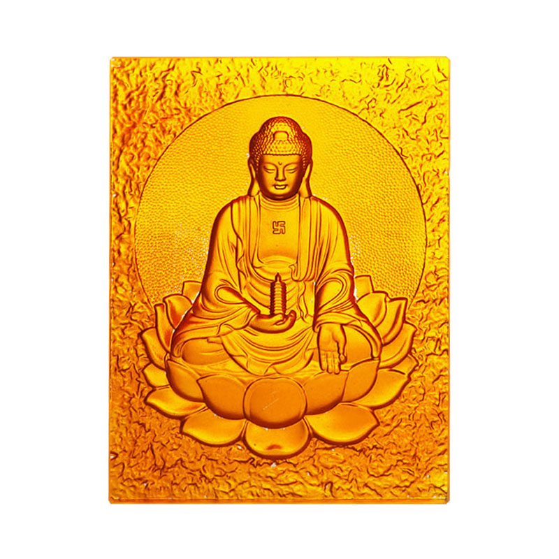 Cărămidă din sticlă de cristal auriu Buddha de Medicină Orientală