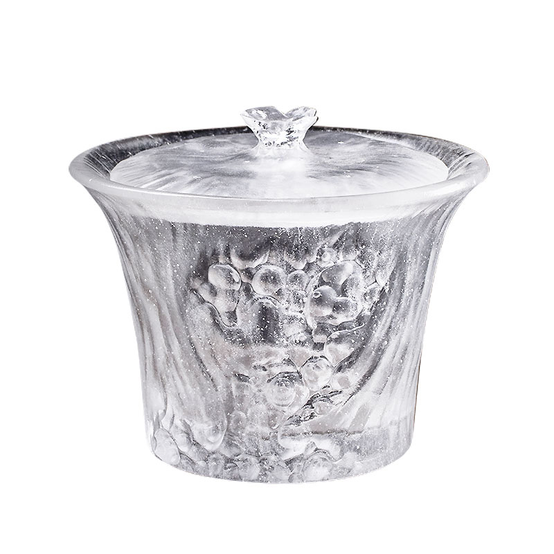 Set cești de ceai transparent cu capace