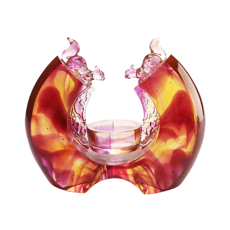 Sfeșnic cu glazură de culoare violet