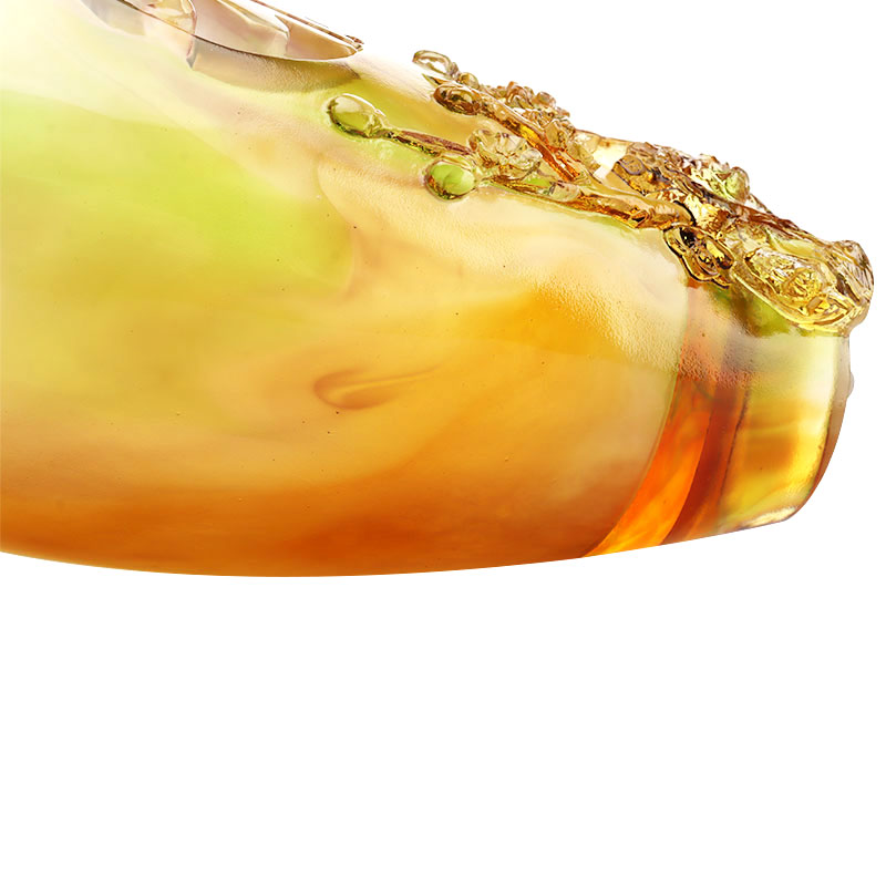 Decoratiuni pentru casa Floare de prun Design sculptat Vaza din sticla chihlimbar