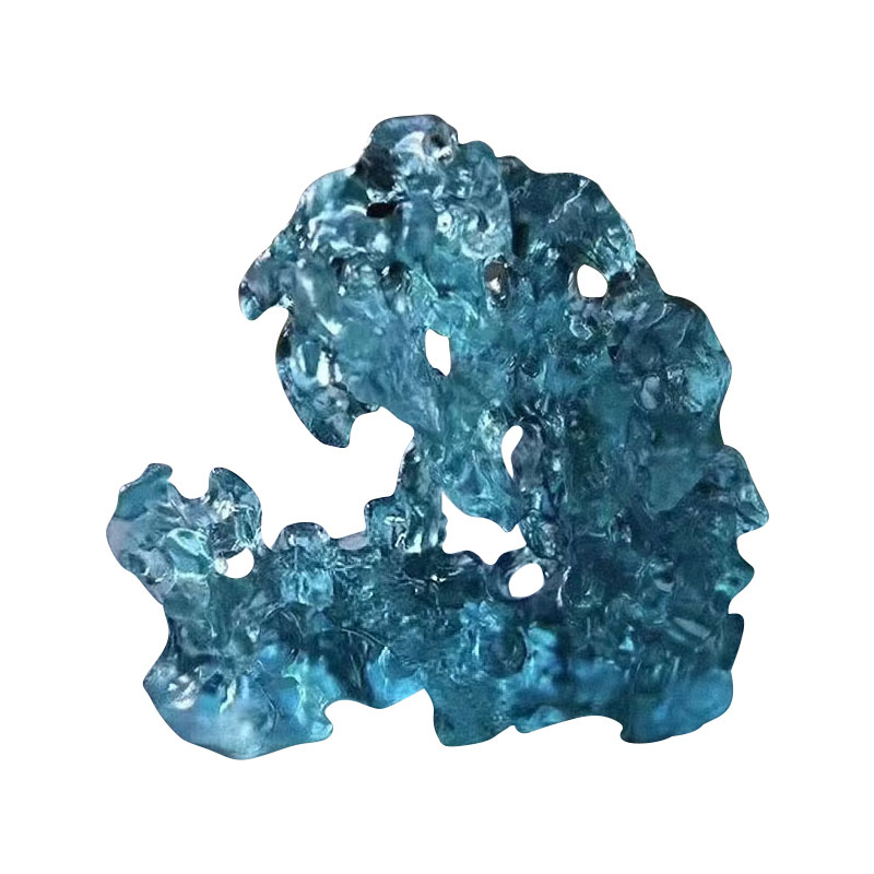 Ornamente de sticlă de culoare albastră în formă de stâncă