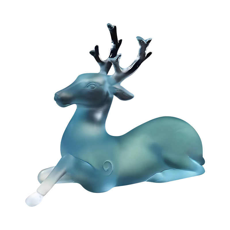 Suport pentru perie din sticla albastra in forma de cerb