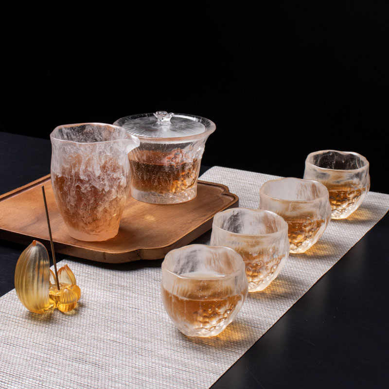 Set cești de ceai transparent cu capace