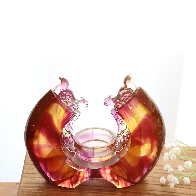 Sfeșnic cu glazură de culoare violet