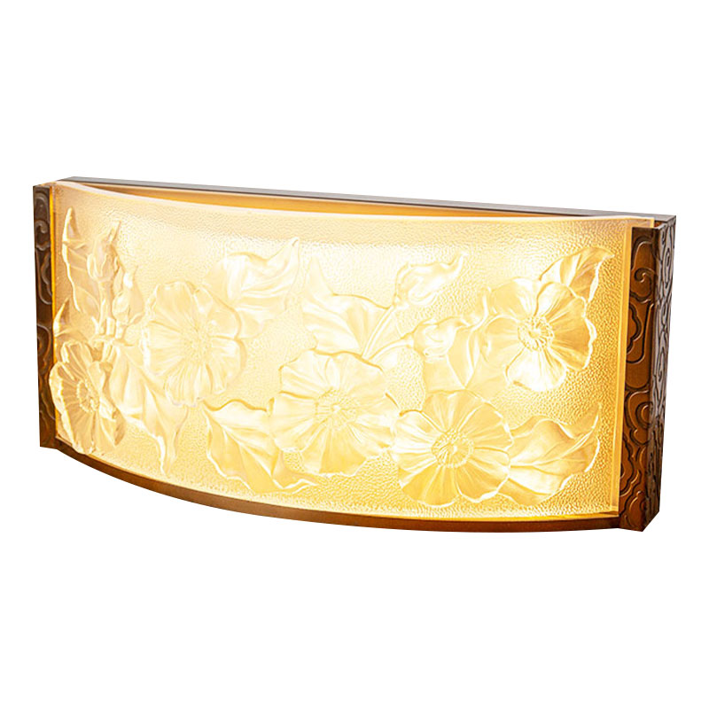 Ornamente decorative de lampă din sticlă cu model de flori de hibiscus