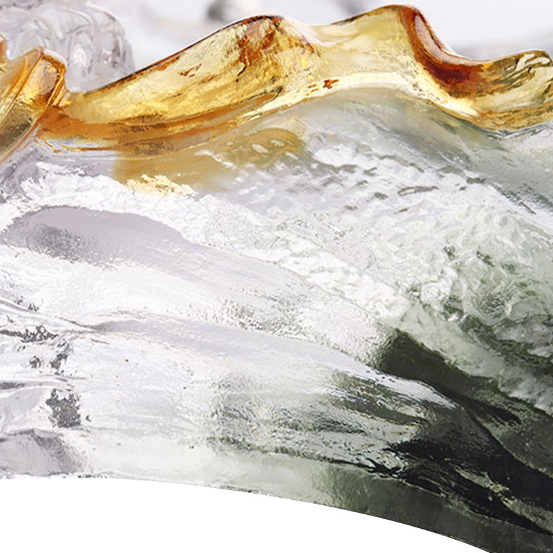 Tavă cu fructe ovală din sticlă decorativă Art