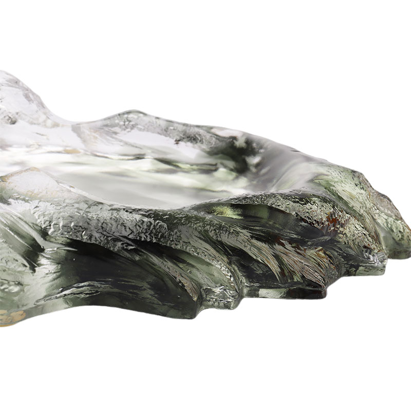 Tavă cu fructe ovală din sticlă decorativă Art