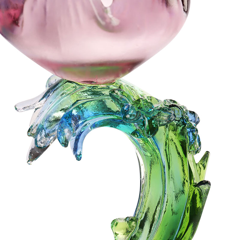 Sfeșnic din sticlă de cristal în formă de lotus