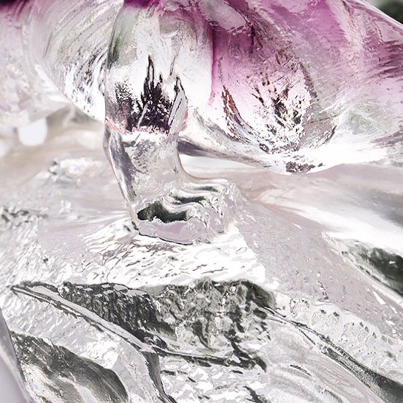 Tavă cu fructe ovală din sticlă decorativă Art