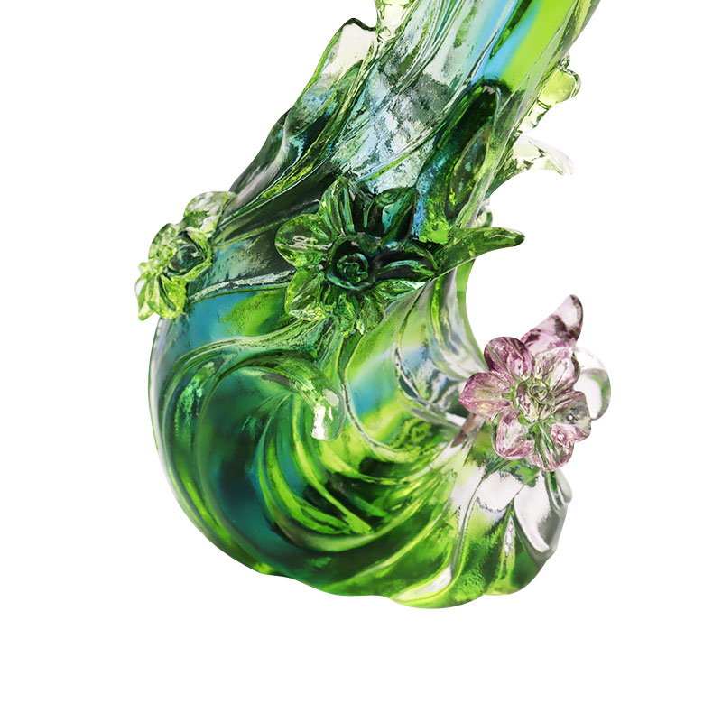 Sfeșnic din sticlă de cristal în formă de lotus