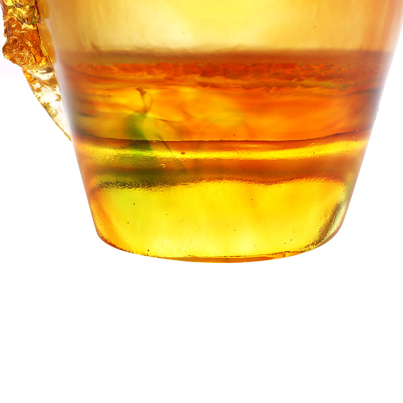 Decoratiuni pentru casa Floare de prun Design sculptat Vaza din sticla chihlimbar