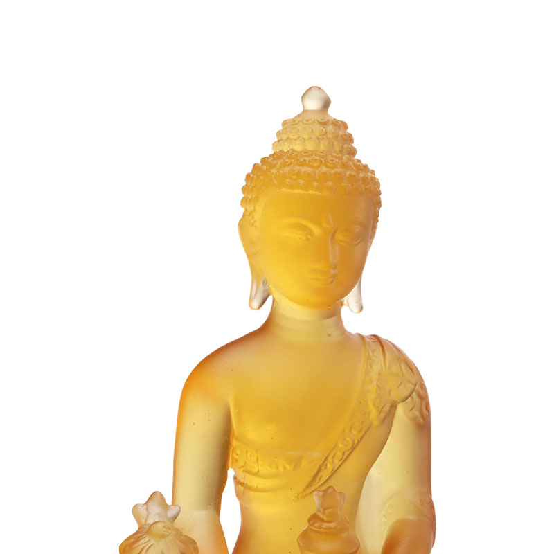 Statuie colorată a lui Buddha din cristal Liuli