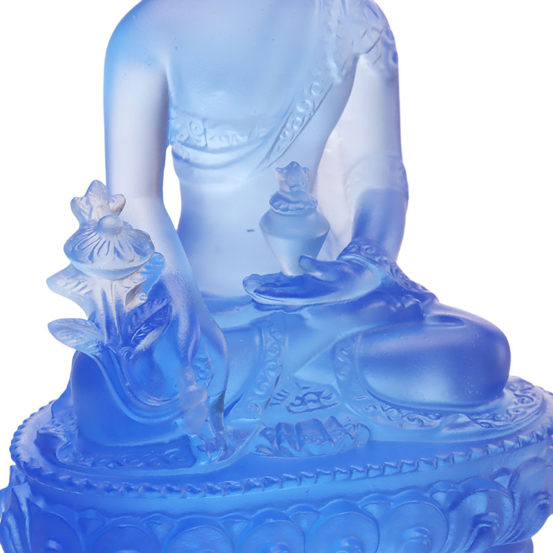Statuie colorată a lui Buddha din cristal Liuli