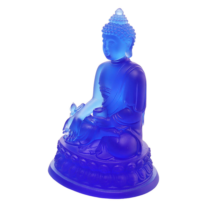 Statuie colorată a lui Buddha din cristal Liuli