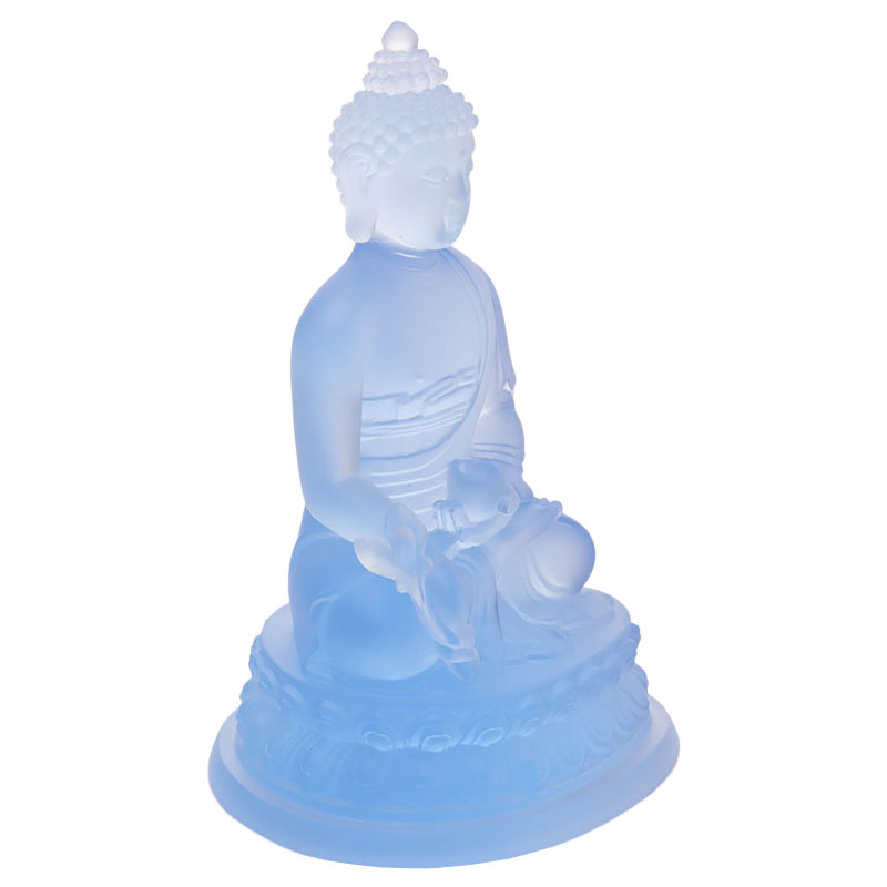 Statuie colorată a lui Buddha din cristal Liuli