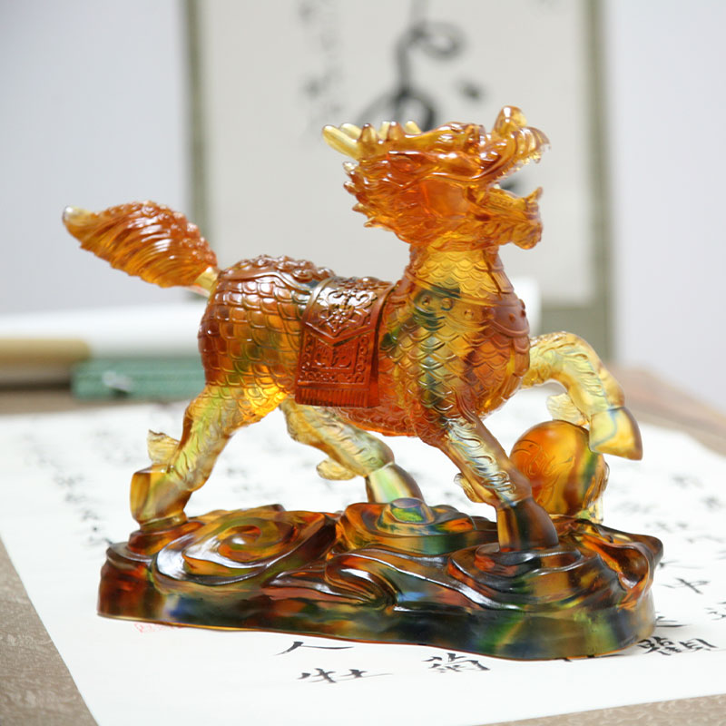 Figurine Kirin din sticlă de cristal Ornamente