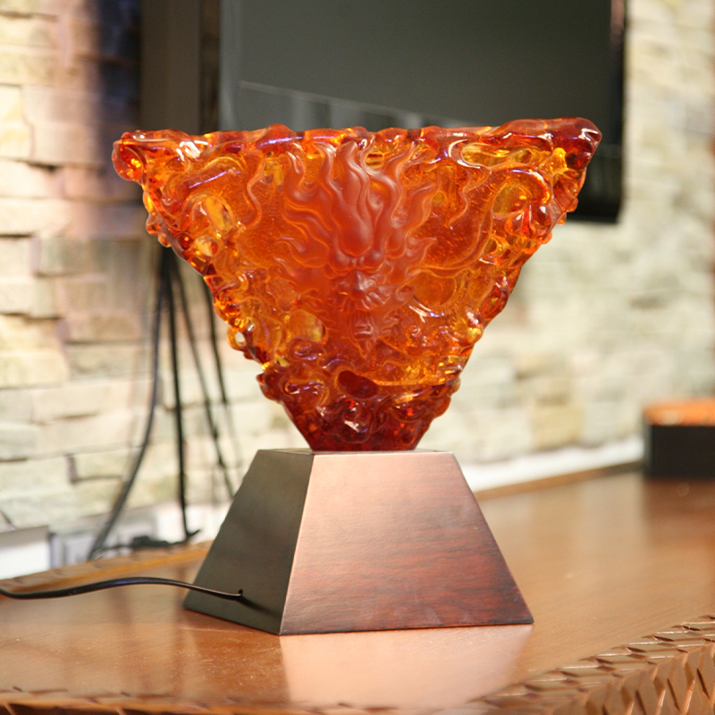 Lampă decorativă din sticlă portocalie ornamente de birou