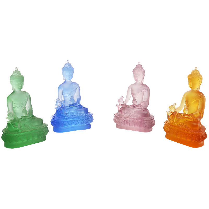 Statuie colorată a lui Buddha din cristal Liuli