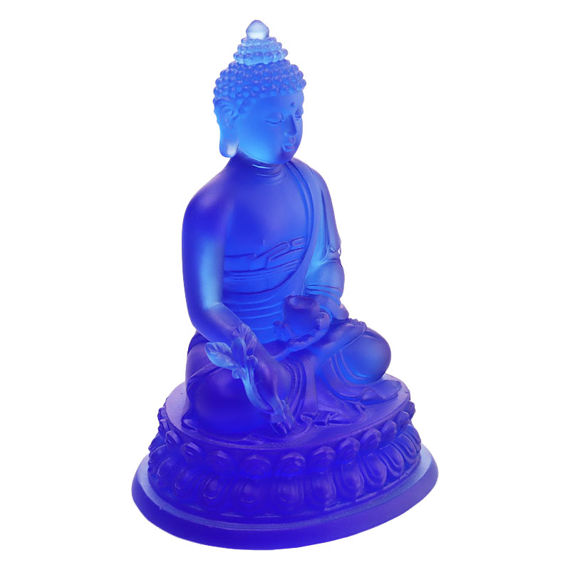 Statuie colorată a lui Buddha din cristal Liuli