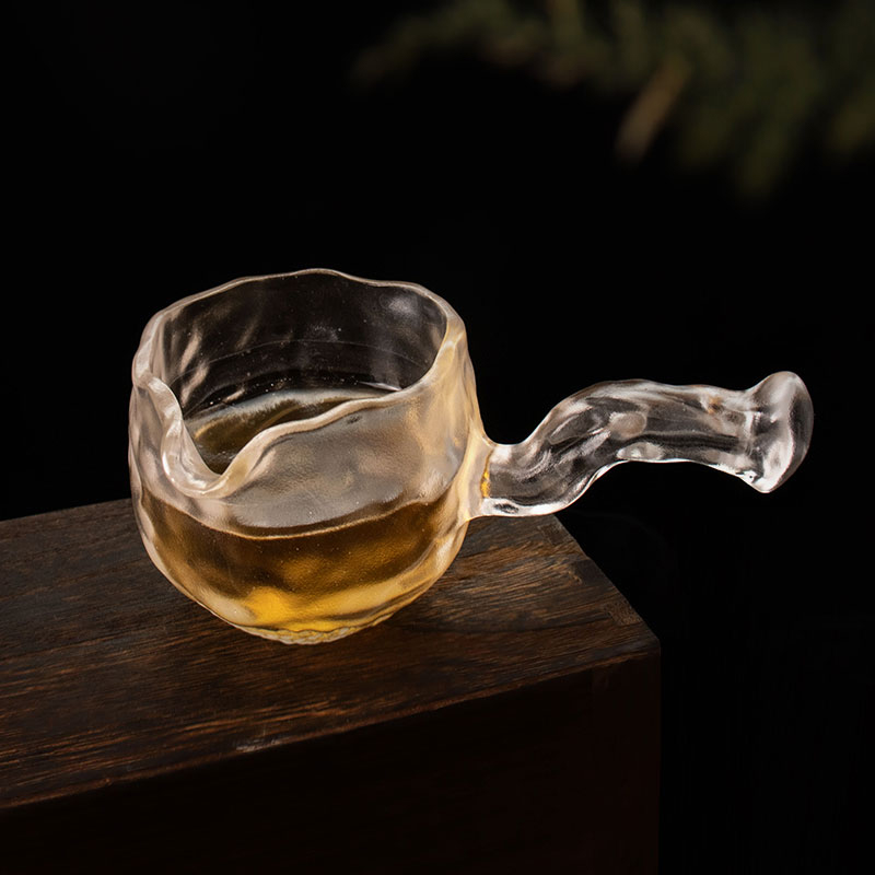 Set de ceai din sticla transparenta cu ceainic, cana de ceai