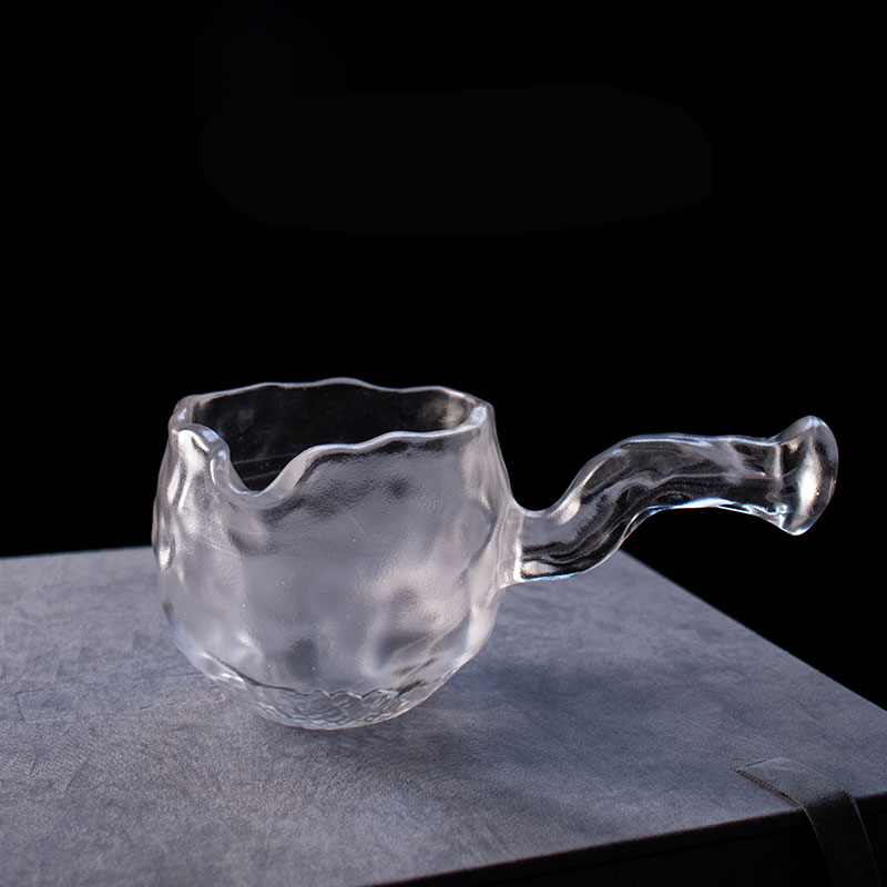 Set de ceai din sticla transparenta cu ceainic, cana de ceai