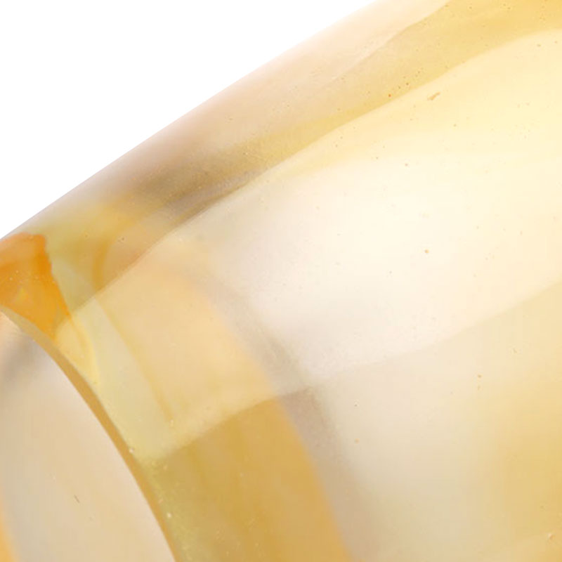 Vasă din sticlă chihlimbar în relief cu spice de grâu