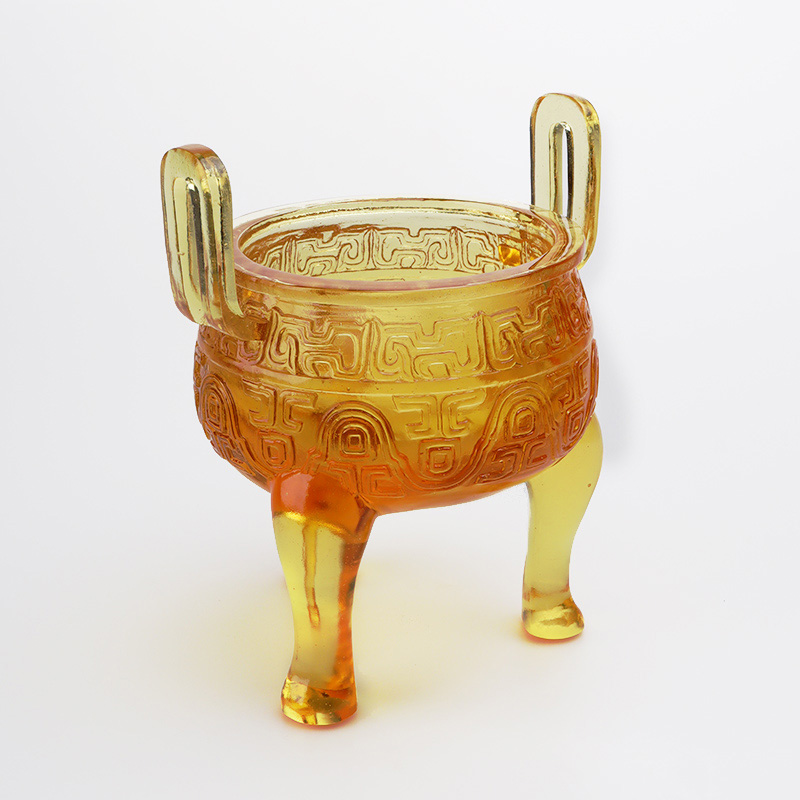 Ornamente de trepied glazurat de culoare aurie