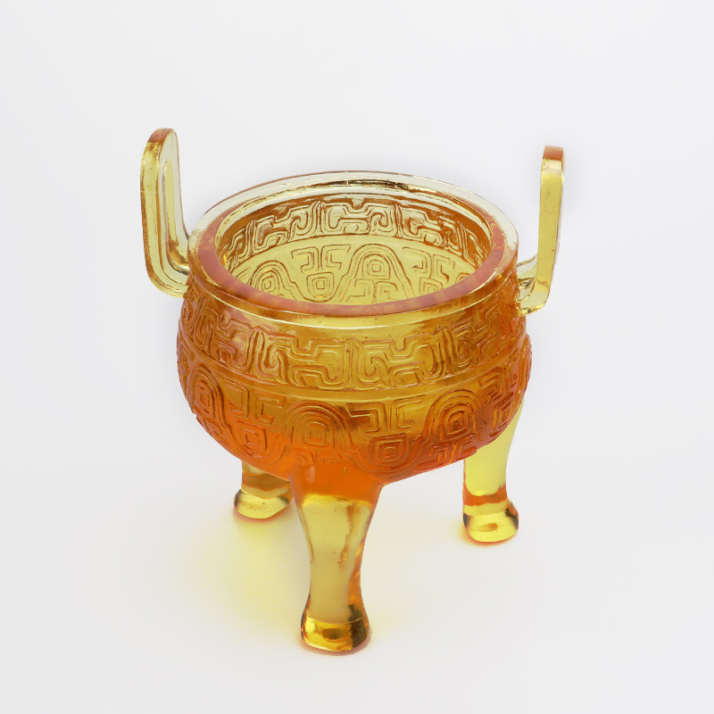 Ornamente de trepied glazurat de culoare aurie