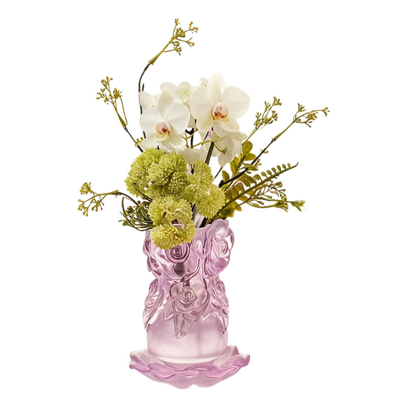 Proces de turnare cu ceară pierdută, decor de sticlă, vază din sticlă de cristal „vază de trandafiri”